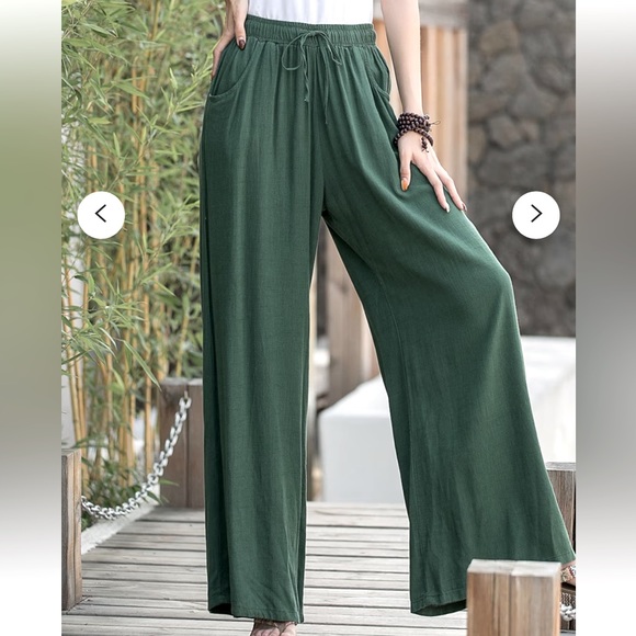 Nordstrom Signature silk palazzo drawstring pants, sz 0 NWT - Picture 2 of 12